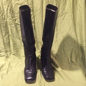 Via Spiga Heel Boot Square Toe Black